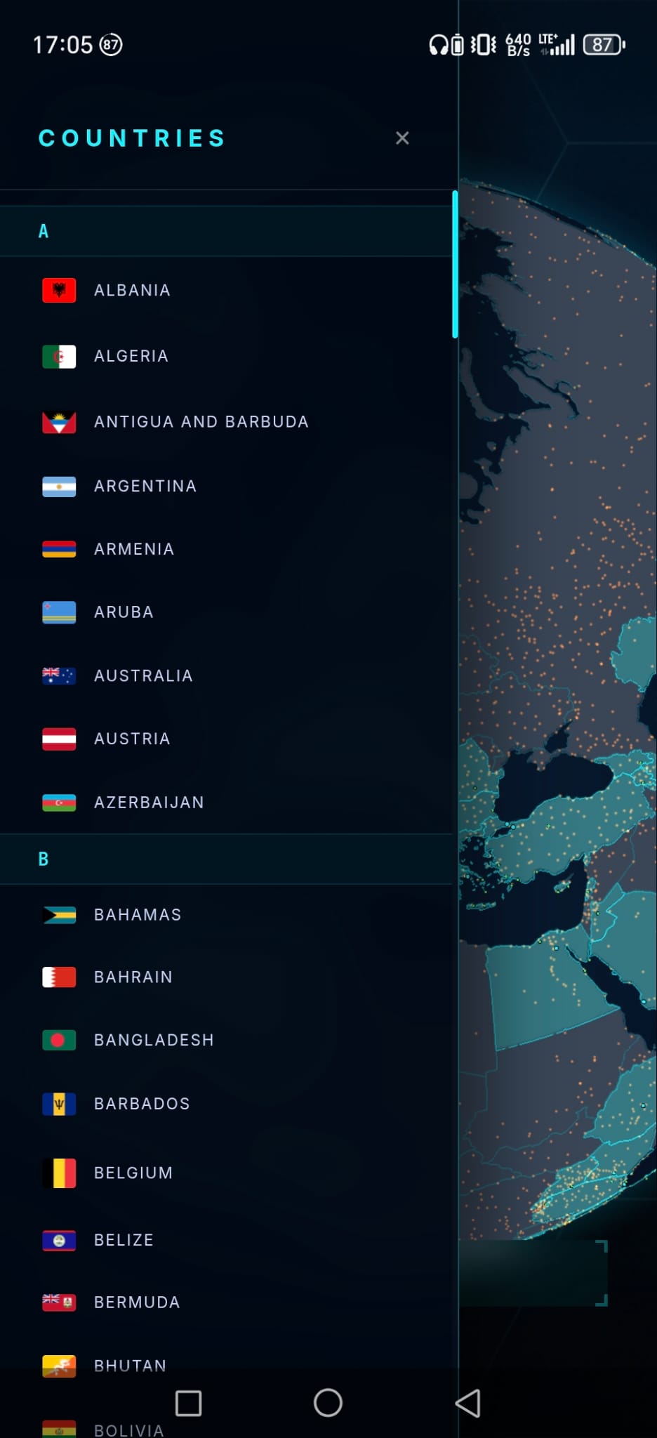 Countries List View